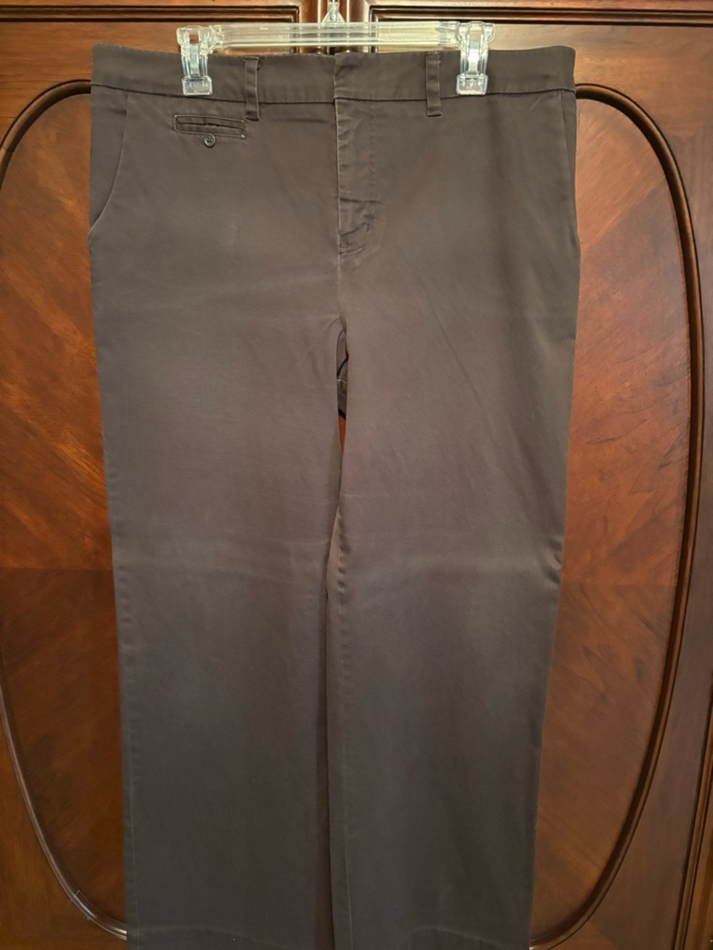 Ladies Brown Straight-Leg Pants